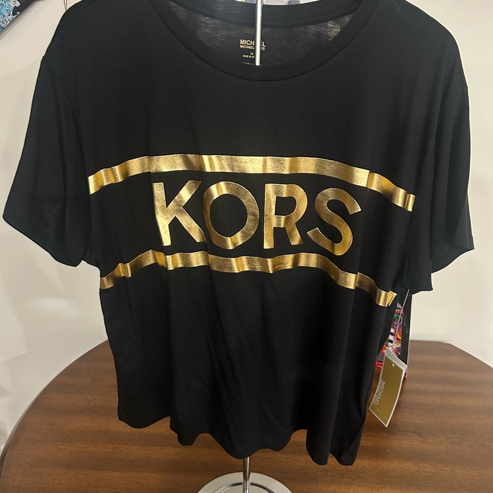 Michael Kors Black Top with Gold Accents